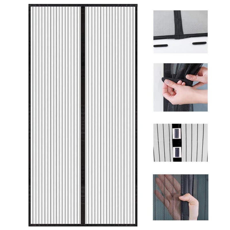 36"x82" Magnetic Screen Door Fits Door Size 34"x80",Walk Through Easily,Moustiquaire
