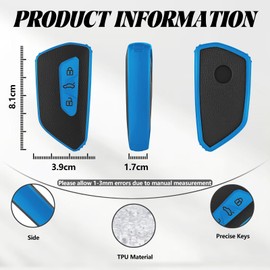 TOOMUME Key Case TPU Leather Texture Car Key Cover Fits VW Volkswagen Cupra Formentor Born Golf 8 Seat Leon MK4 Ibiza Ateca Skoda Kodiaq Fabia Enyaq Octavia