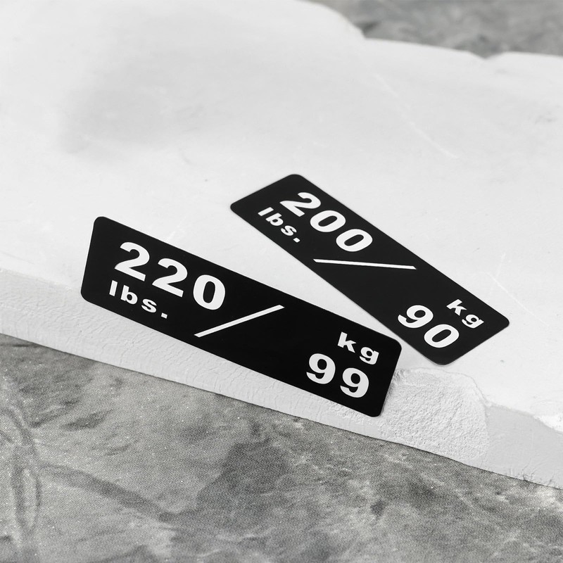 Briny River 2Pcs 10-260lbs/4.5-117kg Weight Stack Labels 4.5x1.4cm Gym Equipment
