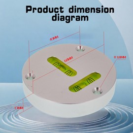 Metal circular horizontal bubble T-shaped XY axis bidirectional level, metal level with diameter of 60mm and installation hole (Acrylic foam)