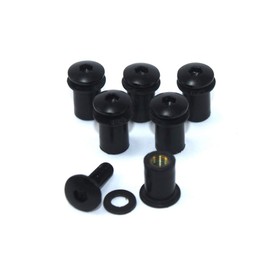 Speedy Fasteners Black Aluminium Motorcycle Wind Screen Windshield Bolts Washers & Wellnuts 6 Piece Kit