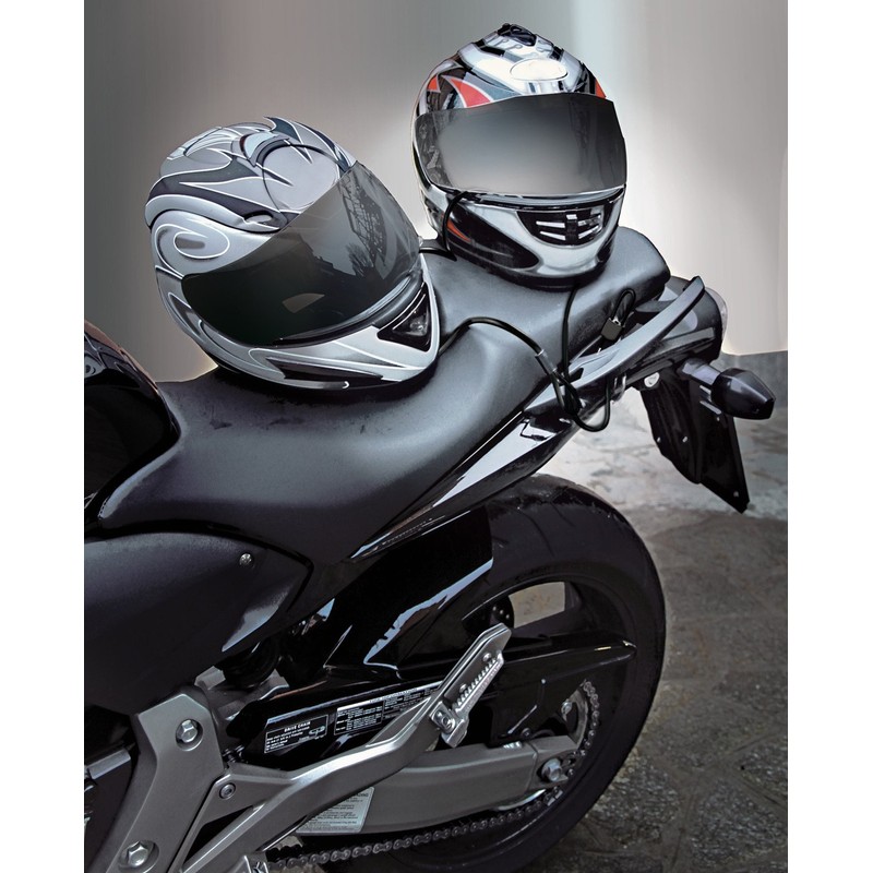 Motorcycle scooter helmet lock cable loop lock secure helmet gear
