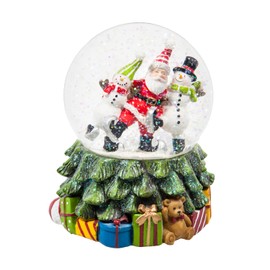 Christmas Snow Globe Musical Water Globe with Music for Christmas Decoration Holiday Party Decor,Santa Claus and Snowman