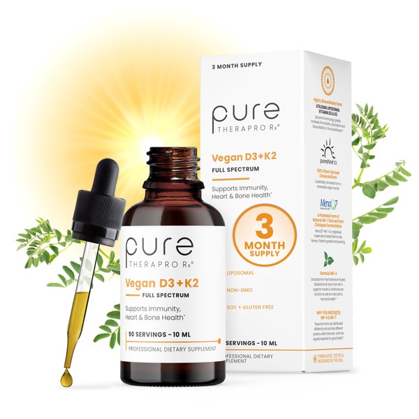Pure Therapro Rx Vegan D3 + K2 Organic 100% Liposomal