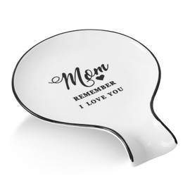 Delpnana Ceramic Spoon Rest - Large Ceramic Spoon Holder for Stove Top, Utensil Rest for Kitchen Counter, Holiday Gift for Mom,White