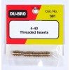 DU-BRO 4-40 BRASS THREADED INSERTS ( PACKAGE OF 4 )(