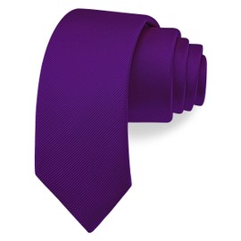 Branduce Mens Tie Solid Pure Color 2.4" Plain Slim Necktie 6cm Skinny Dark Purple Tie for Men (TA04-06)