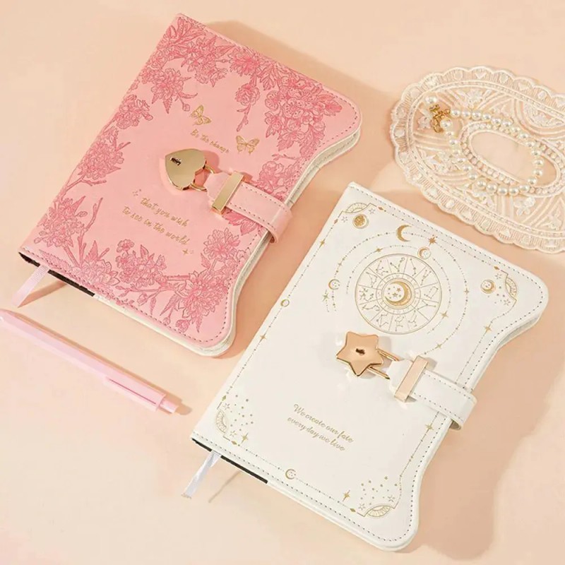 Cuaderno Diario Con Candado Y Llaves Cuero Love