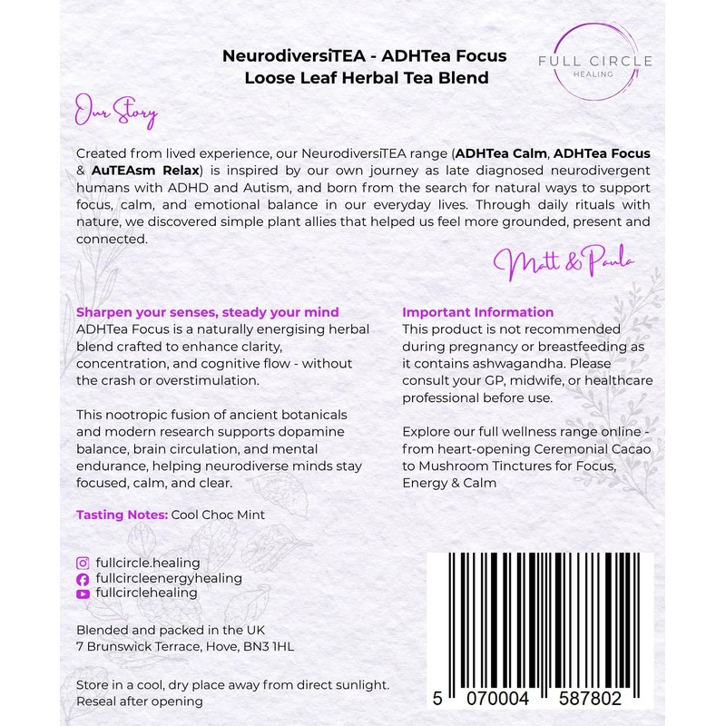 NeurodiversiTEA - ADHTea Focus – Spearmint, Cocoa & Ginkgo Biloba