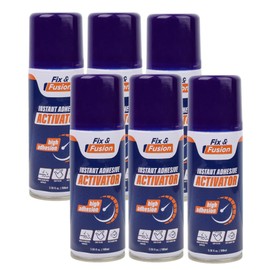 FIX & FUSION Activator Spray (3.38 Fl Oz), Instant Cure Accelerator for Cyanoacrylate (CA) Super Glue for Wood, Plastic, Rubber, Granite, and DIY & Professional, Accelerates Bonding Strength, (6 Pack)