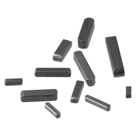 SHUATI 140Pcs Round Ended Feather Key Parallel, 16 Sizes Carbon Steel Drive Shaft Keys Set, 3mm 4mm 5mm 6mm Key Stock Assortment for Fasteners Mechanical Industry