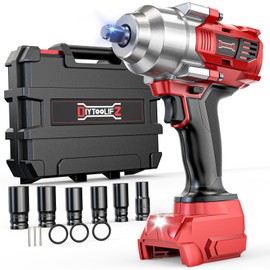 Cordless Impact Wrench 1/2" Compatible with Milwaukee 18v Battery, 750 Ft-lbs High Torque Impact Driver with 6Pcs Sockets & Storage Case, Brushless Impact Gun with 4-Speed & LED Light(Bare Tool)