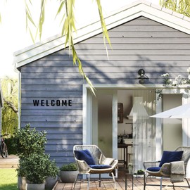 Ya_chtttwo Metal House Numbers,5" Black Metal Modern Door Garden Mailbox Apartments Outside Farm Decorative Letters House Numbers with Nail Kit Visibility Signage(Black-H)