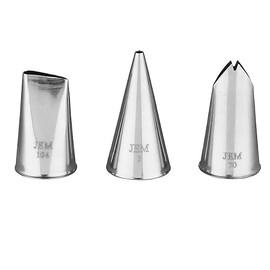 PME NZ1004 Jem Nozzles Set â Flowers Collection, Pack of 3, Stainless Steel, Rose