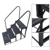 munirater Upgraded 4 Tier Heavy Duty Steel Mobile Home Steps