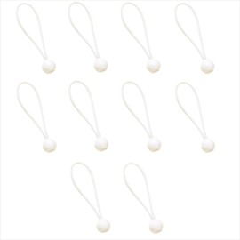 FJmark Rubber Band, Light Tiger, Truck Seat, Large, Medium Size, Ball Stop, Easy Installation, Shatterproof, Multi-purpose, Ball Bungee, White, 5.9 inches (15 cm), Pack of 10