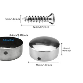 rflaueo 8pcs Handrail End Caps End Caps Round PVC Cap with 8 Pcs Stainless Steel Screws for 45mm Handrail Round Handrail End Cap(U16-8)