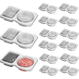 Yomitek 20-Piece Double Compartment Condiment Containers with Lids - Reusable Leakproof Snack and Sauce Storage Containers for Meal Prep, Travel Snacks, Salad Dressings & Dipping Sauces