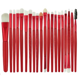 Makeup Brushes Pimoys Make up Brush Set 20 PCs Professional Face Eyeliner for Foundation Blush Concealer Eyeshadow Red