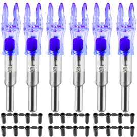 KEAUP 6/12 Pack G Lighted Nocks for Arrows with .165 .204 .233 .244 .246 Inside Diameter with X, H, S, GT Bushings High-Visibility LED Arrow Nocks, ON/Off Switch Included (6 Pack/Blue)