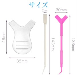 LOYELEY Eyelash Perming Kit, Plate, Stick (Rose), Stick (White), Eyelash Brush, Eyelash Perm, Y-Shaped Comb, Eyelash Grafting Curler Comb, For Cosmetics, Beauty Salon, Home Use (Set of 6)