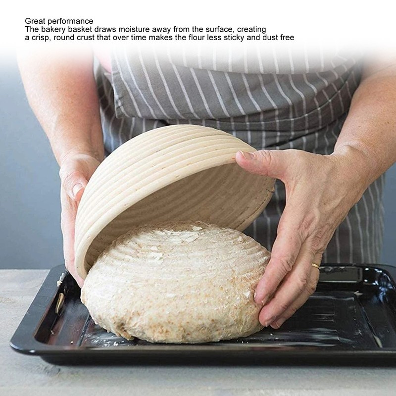 Round Bread Proofing Basket with Liner Cloth Dough Rising Rattan
