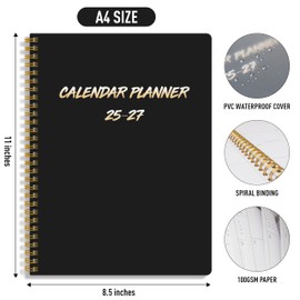 2025-2027 Monthly Planner - 3 Year Monthly Planner 2025-2027, from Jan. 2025 to Dec. 2027, 8.5" x 11", Spiral Bound, Perfect Calendar Planner for Office and School - Black