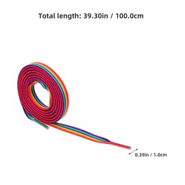 Happyyami 1 Pair of Colour Gradient Rainbow Shoe Ring Flat Colourful Trainers Shoelaces Sports Shoes Shoelaces for Trainers 100 cm, multicoloured