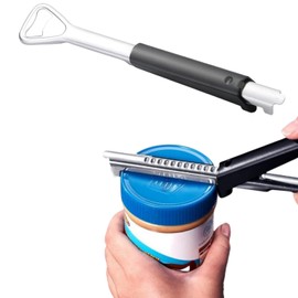 Jar Opener for Weak Hands, Jar Opener for Seniors with Arthritis, Adjustable Multifunctional Stainless Steel Can Opener Jar Lid Gripper, with Bottle Cap Openers Kitchen Gadgets Fit for Most Bottles