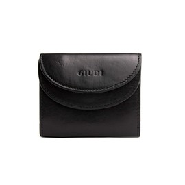 GIUDI ® - Cowhide Leather Unisex Women Men Genuine Leather Coin Purse, black, Classic