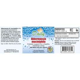 Daily Maunfacturing Akkermansia Muciniphila 120 Acid Resistant Vegetarian Capsules