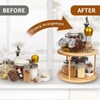 Bamboo Lazy Susan Organizer, 2-Tier Kitchen Rotating Spice Rack for