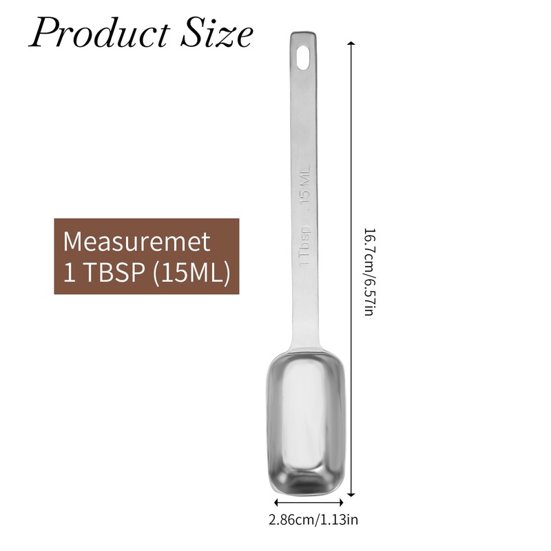 1 Tablespoon Stainless Steel Single Measuring Spoon 15 ml Rectangular