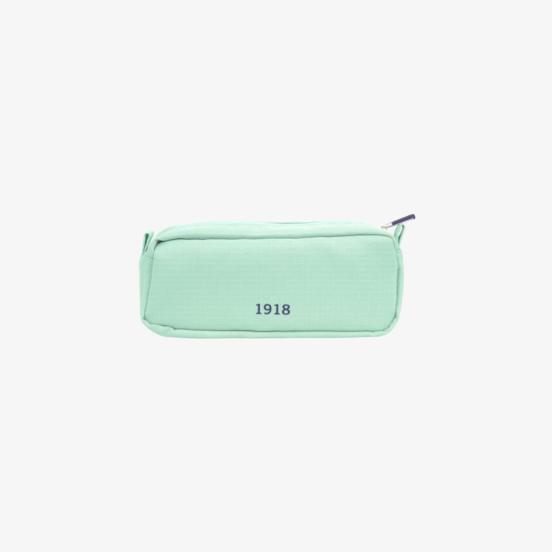 Series 1918 Rectangular Pencil Case with 2 Zips Green MILAN