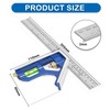 Combination Square Blue Aluminium 300mm (12in), Engineers Set Square, Stainless