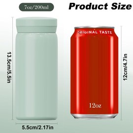 Mini Water Bottle, 7oz (200ml) Small Vacuum Insulated Water Bottle for Hot&Cold Drinks, Tea, Water, Stainless Steel Bottle Small Flask - 100% Leakproof Perfect for School, Travel (Green)