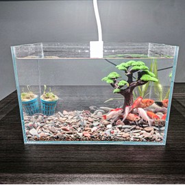 Novelsite Fish Tank Decor- Small Bonsai Trees with Faux Moss- Aquarium Decoration Aqua scaping- Made of Sandstone, Goldfish Betta Fish Tank Decorations