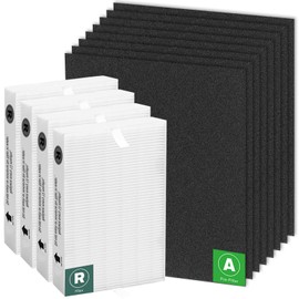 APPLIANCEMATES HPA200 Replacement Filters for Honeywell HPA200 HRF-ARVP200 Series Air Purifiers HPA200, HPA201, HPA202, HPA204, HPA250, HPA5200, 4 R Filter and 8 Carbon Pre-Cut Pre-Filters A