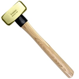 WEDO Brass Sledge Hammer 2 lb, Club Hammer with Wooden Handle, Drilling Hammer, Crack Hammer, Die-Forge, Corrosion Resistant, DIN Standard, 12.5" Length