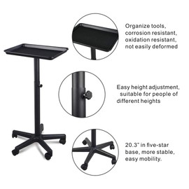 Premium Aluminum Instrument Salon Tray Tattoo Rolling Tray Station