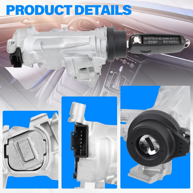 1K0905851B Ignition Switch Lock Cylinder Assembly Fit for 2006-2018 VW