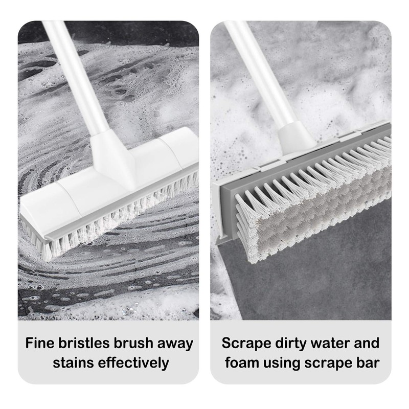 BOOMJOY Floor Scrub Brush with Long Handle, 2 in 1