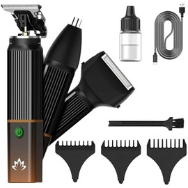 Lanumi 3 in 1 Beard Trimmer Men Set Rechargeable Nose Hair Trimmer Electric Shaver for Mustache Nose Body Face Grooming, Gifts for Men