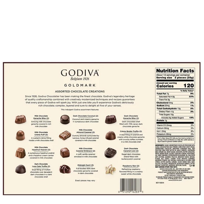 Godiva Belgium Goldmark Assorted Chocolate 10.9 OZ