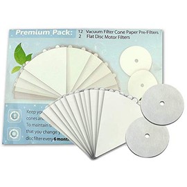 GOODVAC Replacement Filter Cones Compatible with Filter Queen 12 Prefilters 2 Motor Disc Filters Premium Pack (1)