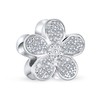 Sparkling Clear CZ Pave OF Flower Shape Daisy Charm Bead