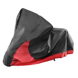 X AUTOHAUX 2 in 1 Motorcycle Cover Rain Dust Protector for Har ley st Street Glide FLHX Road Glide FLTRX 1250 Sportster S Touring Models Black Red
