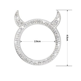 CGEAMDY 2pcs Car Start/Stop Button Cover Shiny Decorative Ring, Alloy Rhinestone Car Button Ring, Stylish and Glamorous Women's Car Decorations (White)