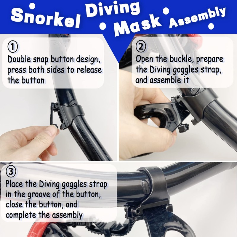 Diving Snorkel kit，Adjustable Panoramic View Anti-Fog Diving Mask，Snorkeling Gear for