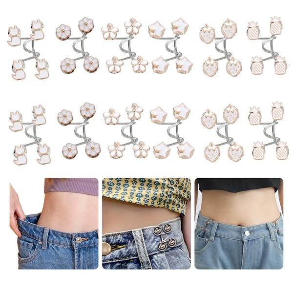 EAEDMY 72PCS Pants Waist Tightener for Jean, Adjustable Pants Button
